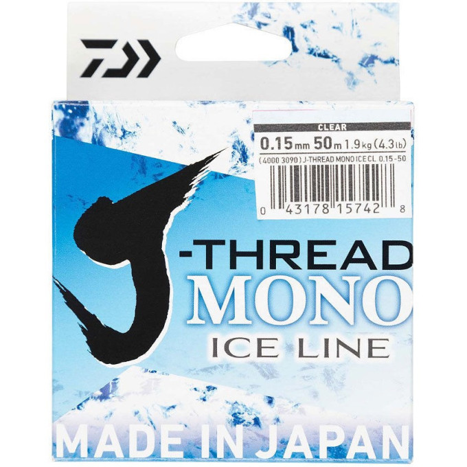 Леска DAIWA J-Thread Mono Ice Line 50м 0,19мм (прозрачная) 40003092