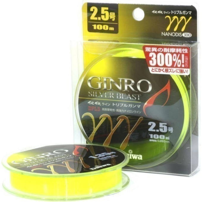 Монолеска DAIWA GINRO TRIPLE GANMA 1,85-100 зелено-желтая 0743 4960652762328