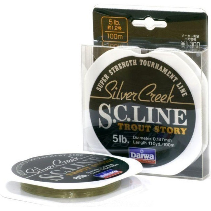 Монолеска DAIWA Silver Creek S.C. Line 12 Lb (0,288мм) - 100м 4960652412117
