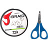 Шнур DAIWA J-Braid X8E-W/SC 0,18мм 150м chartreuse + ножницы 40002943