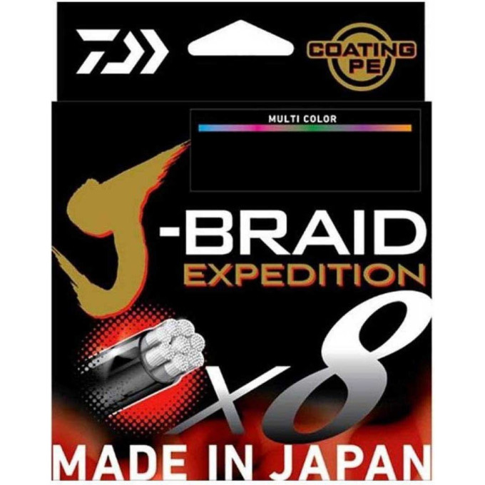 Леска DAIWA J-BRAID EXPEDITION×8E 0,06mm-300m MULTI COLOR 12552-106